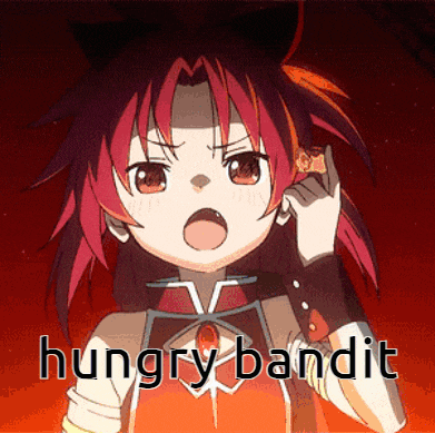 a hungry bandit anime character with a cat ear