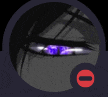 a close up of a person 's eye with a red circle in the middle .