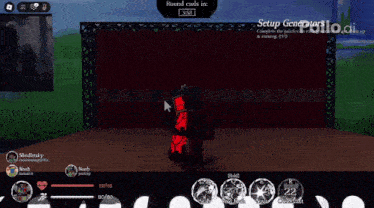 a screenshot of a video game with the words round ends in at the bottom