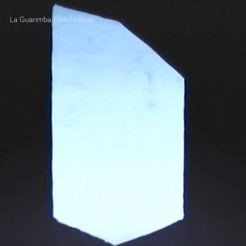 a poster for the la guarimba film festival shows a window with a blue light coming out of it
