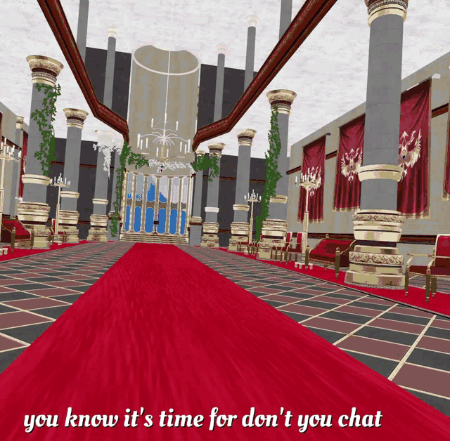 a computer generated image of a castle with the words you know it 's time for do n't you chat