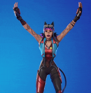 a woman in a cat costume is dancing with her arms outstretched