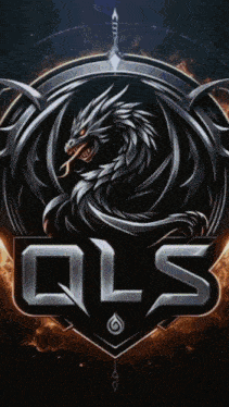 a logo for qls shows a dragon with a snake in its mouth