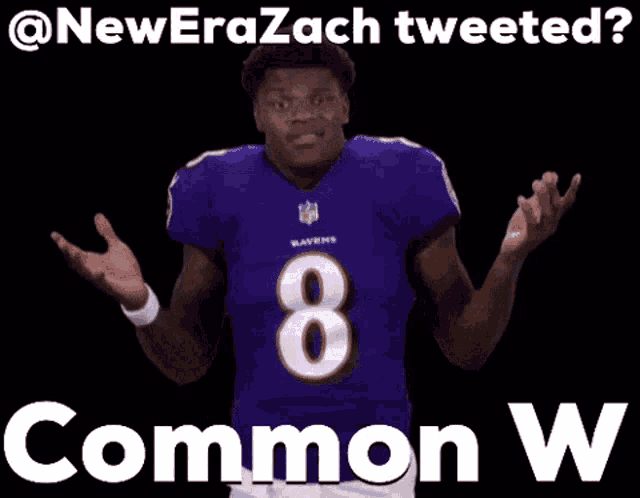 a man in a ravens jersey with the number 8