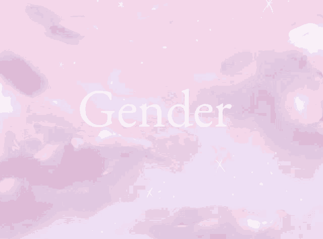 a pink background with the word gender written in white