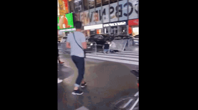 a person riding a scooter with the word dumpy on the bottom