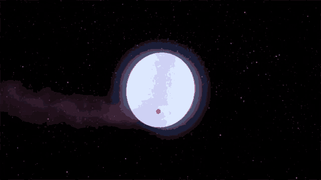 a large white circle in the middle of a dark night sky