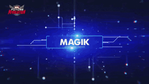 a woman is standing in front of a sign that says the uncanny magick .
