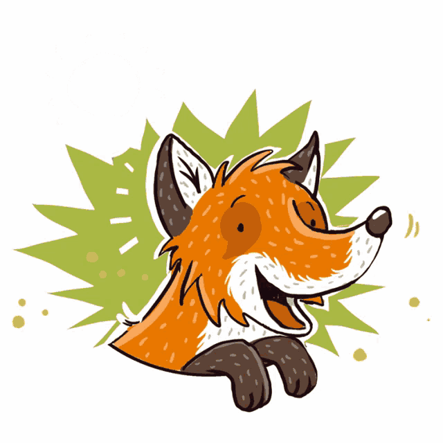 a cartoon of a fox with a light bulb above its head