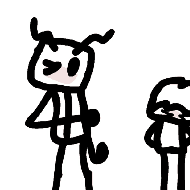 a black and white drawing of a cartoon character with a red nose