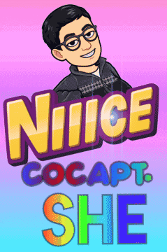 a cartoon of a man with the words nice cocapt she behind him