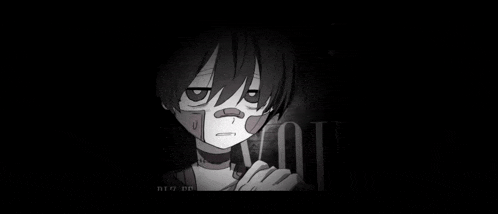 a black and white drawing of a boy with a bandaged face .