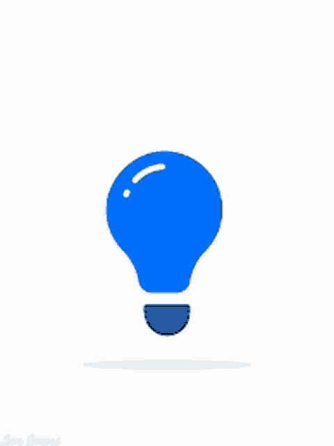 a blue light bulb is on a white background with the name jon gomez below it