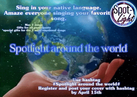 an advertisement for spotlight around the world with a hand holding a globe