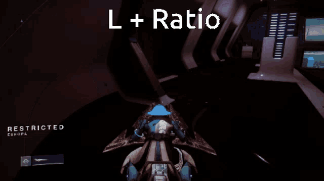 a pixelated image that says l + ratio