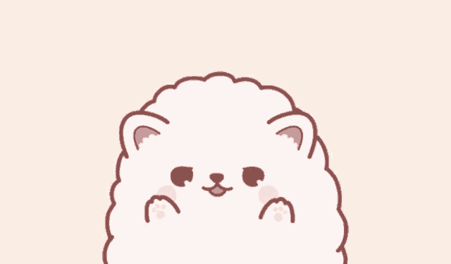 a cartoon drawing of a white sheep with pink ears