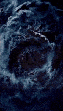 a painting of a person 's face in a body of water