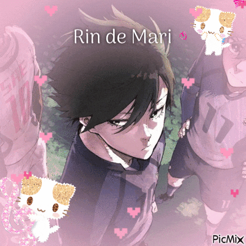 a picture of a boy with the name rin de mari on the bottom