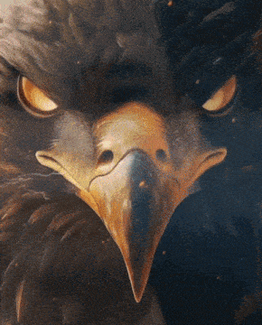 a close up of an eagle 's face with a very angry look on it 's face