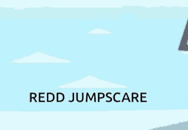 a drawing of a black object with the words redd jumpscare on the bottom