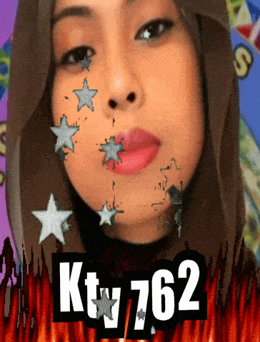 a picture of a woman with stars on her face and the words ktv762