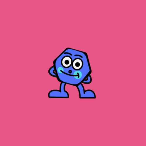 a cartoon character is holding a blue flower in his hand