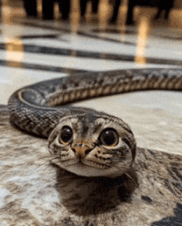 a cat that looks like a snake with a long neck