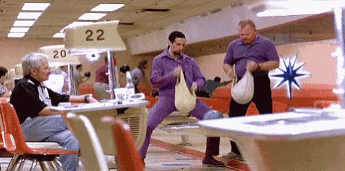 a bowling alley has a sign that says 22 on it