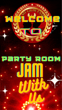 a flyer for a party room jam with us