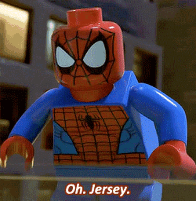 a lego spider-man says oh jersey