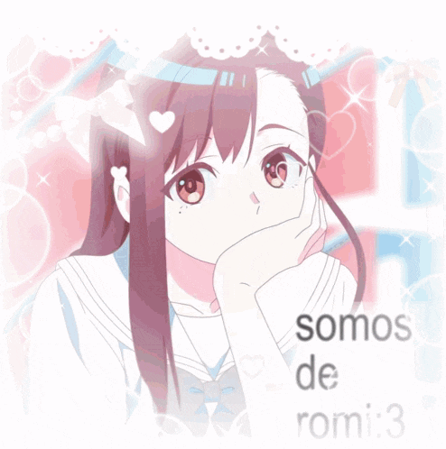 a drawing of a girl with the words somos de romi : 3 below it