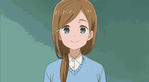 a cartoon of a girl with a surprised expression