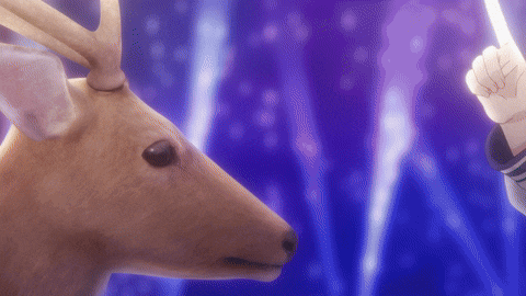 a close up of a deer 's face with a blue background