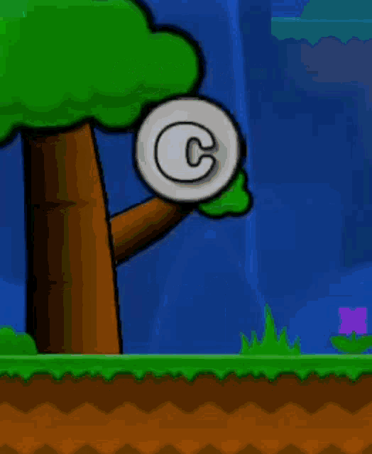a cartoon character is holding a check box in front of a tree ..