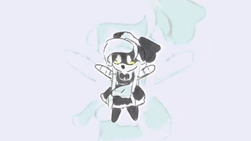 a black and white drawing of a mouse wearing a maid outfit and hat .