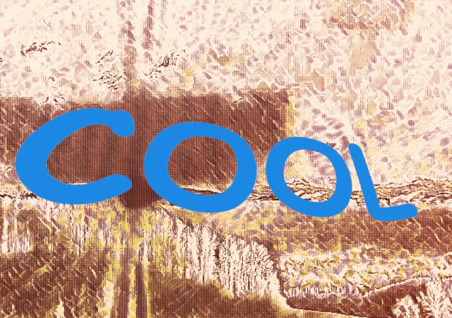 the word cool is written in blue letters