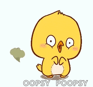 a cartoon chicken is standing on its hind legs and pooping .