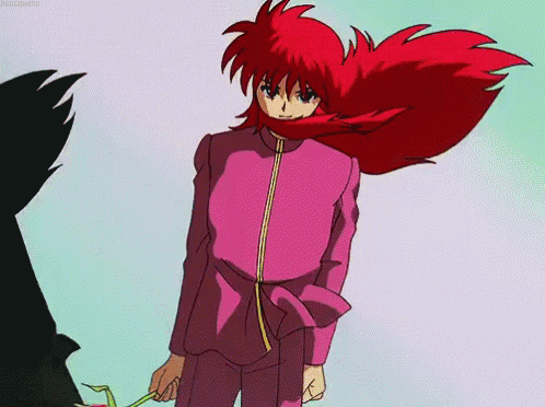 a cartoon character with red hair is wearing a pink jacket