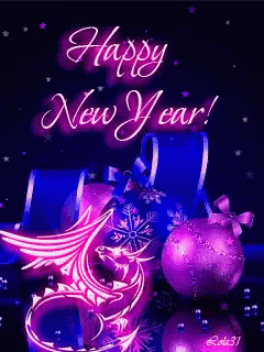 Happy New Year Pink GIF