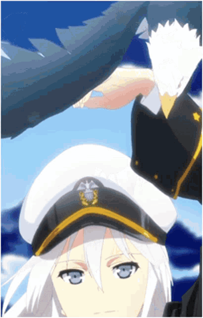 a cartoon character wearing a military hat with a eagle on it