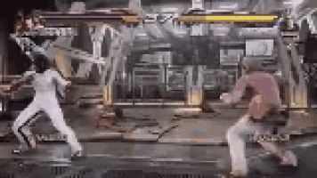 a couple of people are playing a video game .