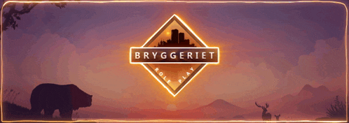 an advertisement for bryggeriet role play with a bear and deer