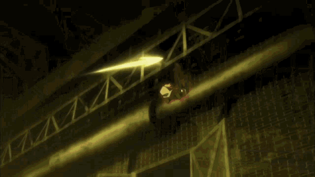 a cartoon character is flying through the air with a shadow on the ground .