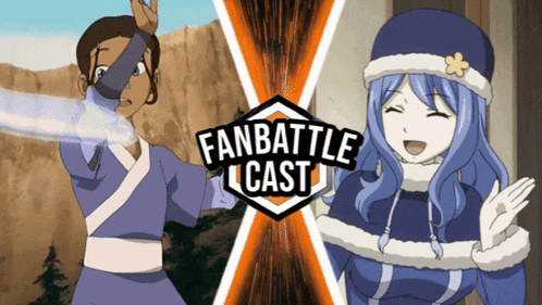 a poster for a fan battle cast featuring two anime girls