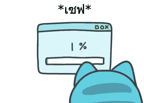 a cartoon cat is sitting in front of a computer screen with a loading bar showing percentage .