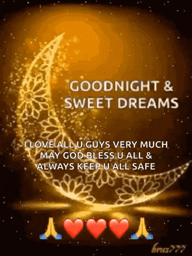 a goodnight and sweet dreams greeting card with a crescent moon