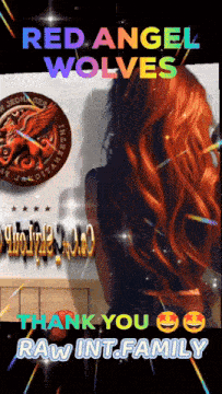 red angel wolves thank you raw int family poster