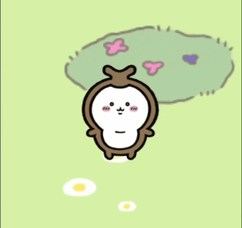 a cartoon drawing of a monkey standing in a field