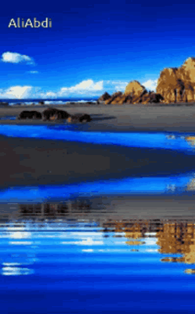 a picture of a beach with the name aliabdi on the top