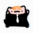 a cartoon cat wearing a suit and tie with a mustache .